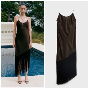 MANGO Fringe Dress